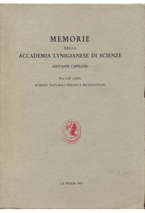 Memorie della Accademia Lunigianese delle Scienze